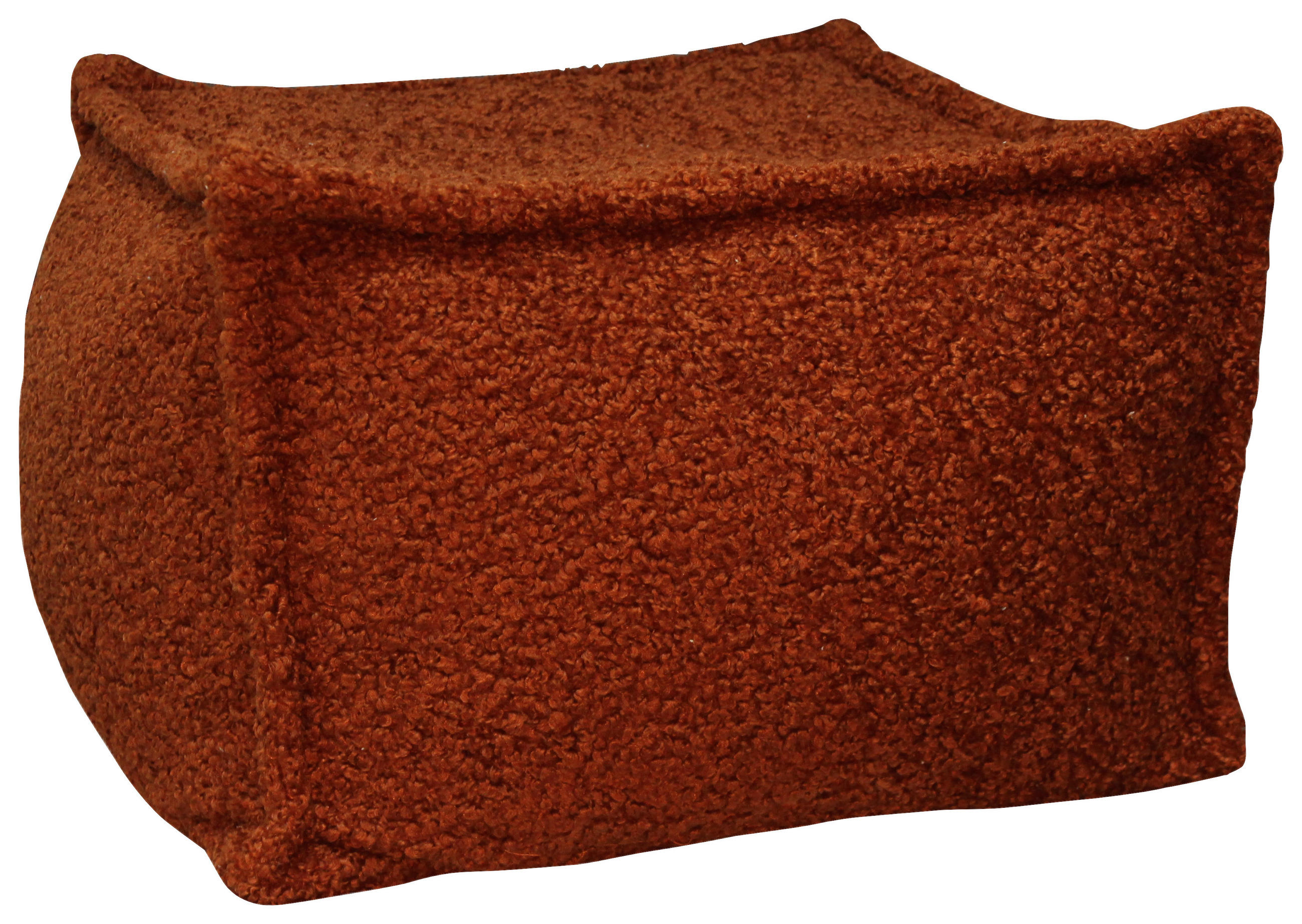 POUF Bouclé Rostfarben 70/70/40 cm  - Rostfarben, Design, Textil (70/70/40cm) - Carryhome