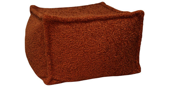 POUF Bouclé Rostfarben 70/70/40 cm  - Rostfarben, Design, Textil (70/70/40cm) - Carryhome