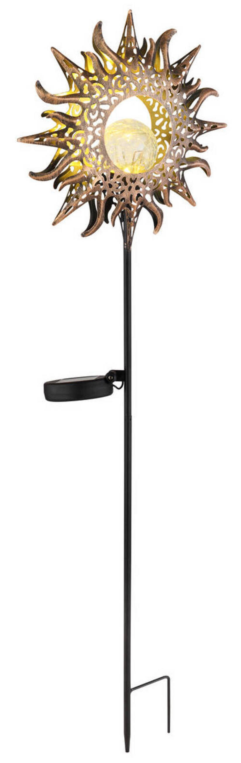 SOLARLEUCHTE - Rostfarben/Transparent, Basics, Glas/Kunststoff (24,2/81,5cm) - Globo