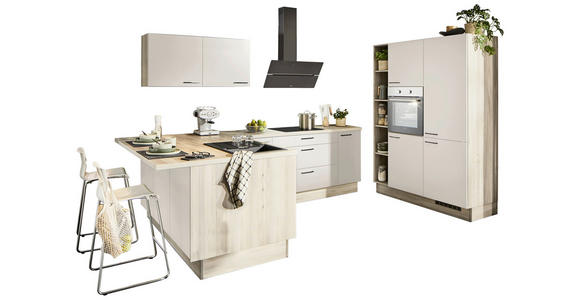 ECKKÜCHE  in Kaschmir, Tannenholzfarben  - Kaschmir/Tannenholzfarben, Design, Holzwerkstoff/Metall (121,6/280/150cm) - Xora