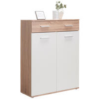 SCHUHSCHRANK 90/120/36 cm  - Eichefarben/Silberfarben, Design, Holzwerkstoff/Kunststoff (90/120/36cm) - Carryhome
