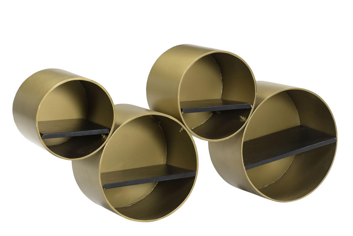 POLICA crna, zlatne boje  drvo, metal  - zlatne boje/crna, Moderno, drvo/metal (40/111/23cm) - Landscape