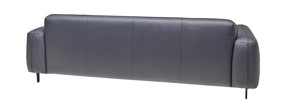 3-SITZER-SOFA in Echtleder Dunkelblau  - Anthrazit/Dunkelblau, Design, Leder/Metall (230/70/109cm) - Johann Jakob
