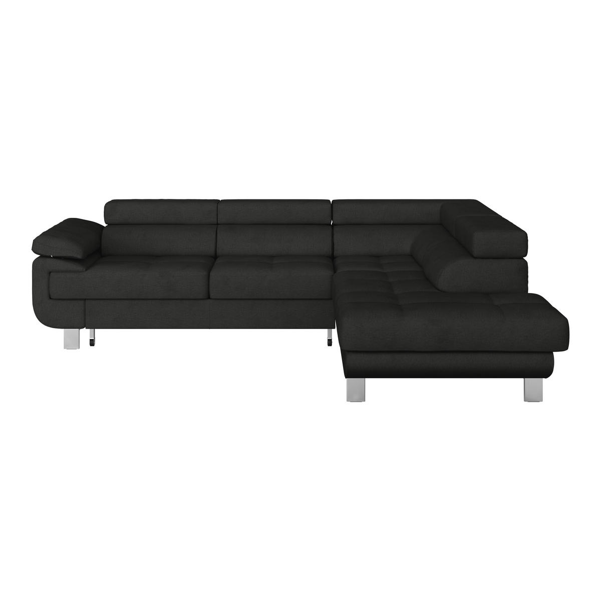HÖRNSOFFA i dräll svart  - svart, Modern, metall/textil (270/230cm) - MID.YOU