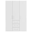 DREHTÜRENSCHRANK 151/223/60 cm,  in Weiß, 3-türig  - Weiß, Design, Holzwerkstoff/Kunststoff (151/223/60cm) - Novel