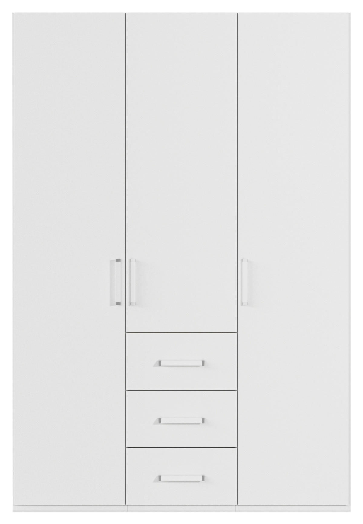 DREHTÜRENSCHRANK 151/223/60 cm 3-türig Weiß  - Weiß, Design, Holzwerkstoff/Kunststoff (151/223/60cm) - Novel