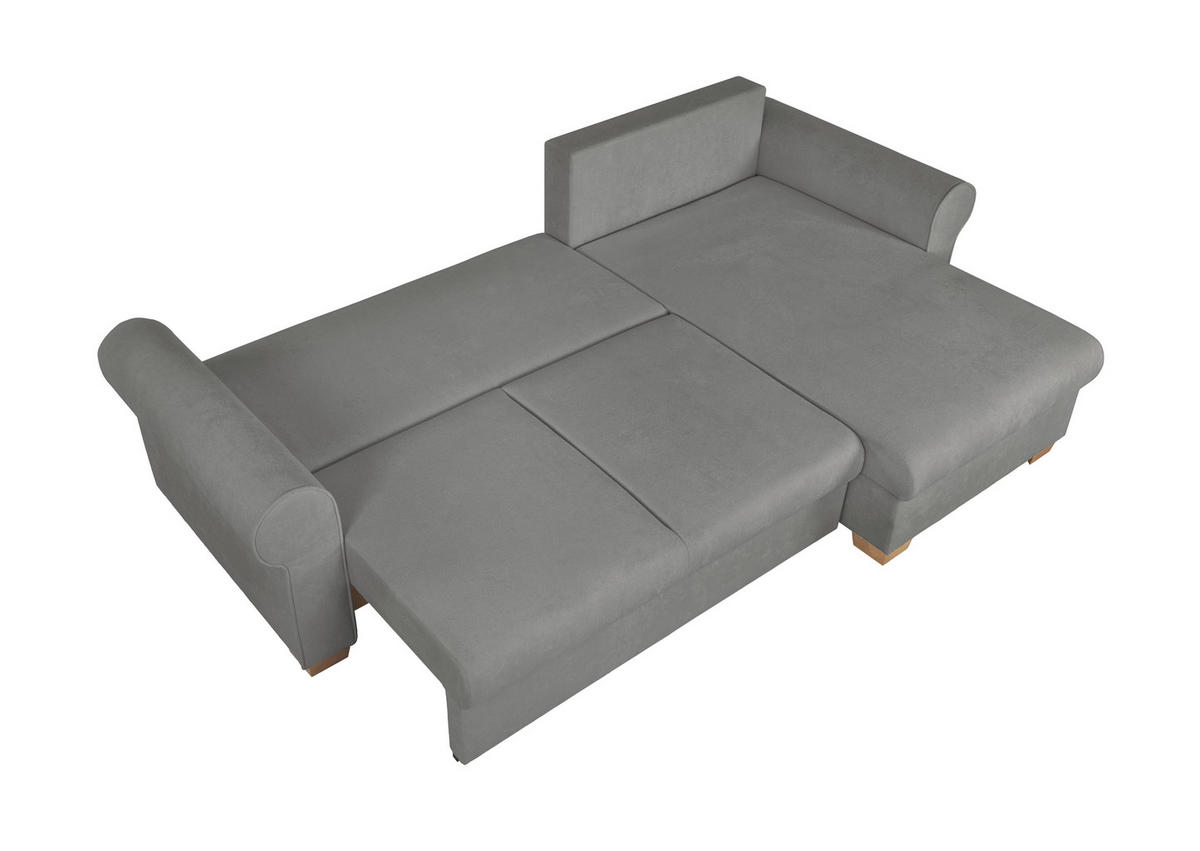 ECKSOFA Arles Grau  - Buchefarben/Grau, Design, Holz/Textil (266/161cm) - MID.YOU