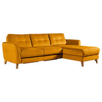 ECKSOFA in Samt Gelb  - Gelb/Buchefarben, Design, Holz/Textil (238/168cm) - Livetastic