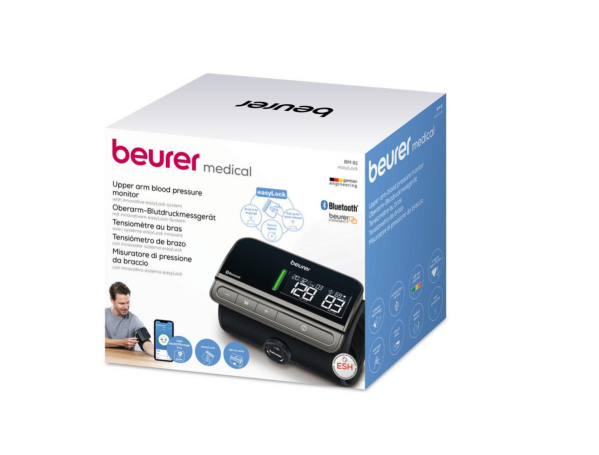 BLUTDRUCKMESSGERÄT  - Anthrazit/Schwarz, Basics (18/13.9/20.5cm) - Beurer