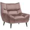SESSEL Mikrofaser Altrosa    - Schwarz/Altrosa, Design, Textil/Metall (100/104/99cm) - Xora