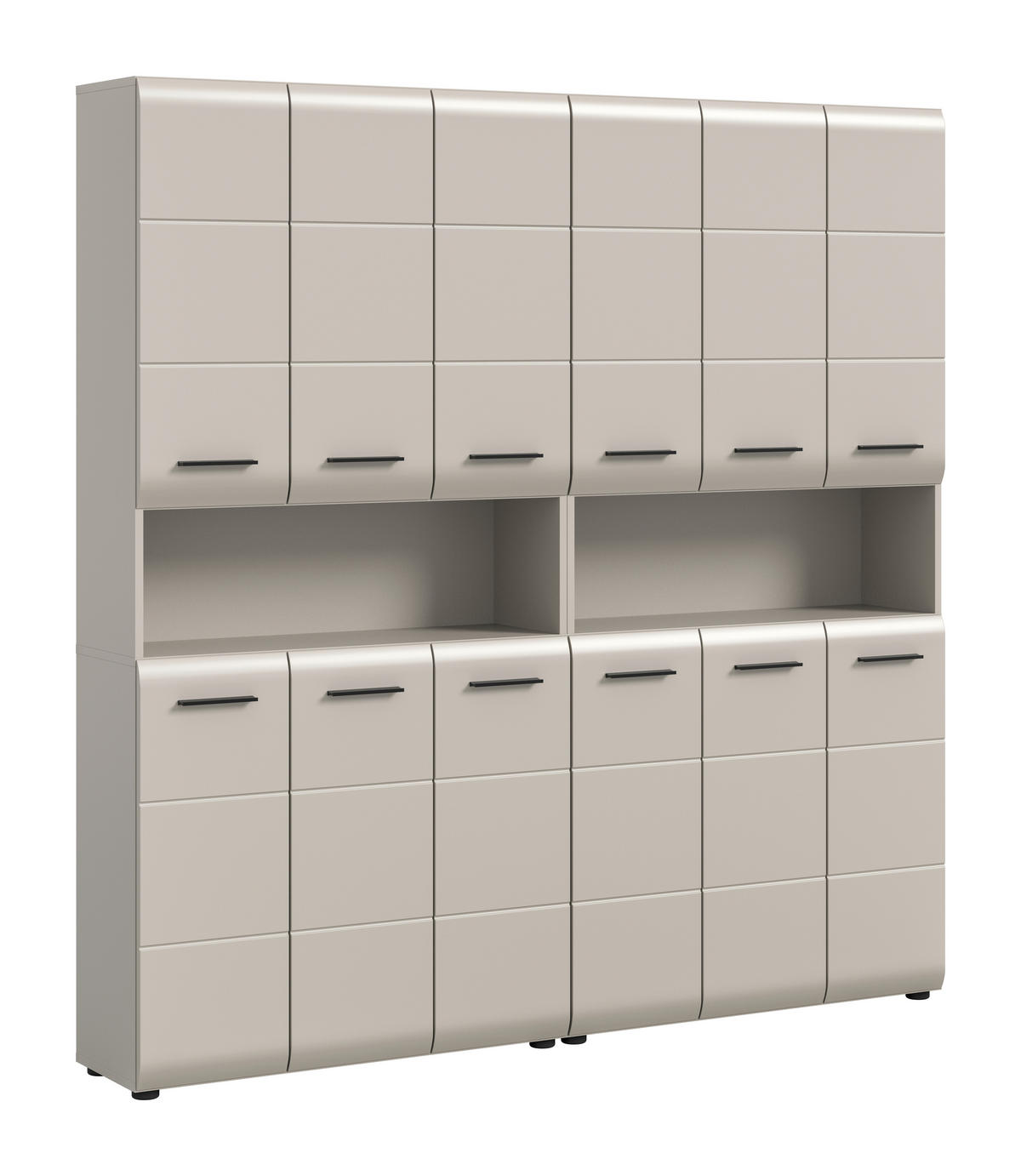 BADEZIMMER 2-teilig  in 180 cm  - Kaschmir/Schwarz, Trend, Holzwerkstoff/Kunststoff (180cm) - MID.YOU