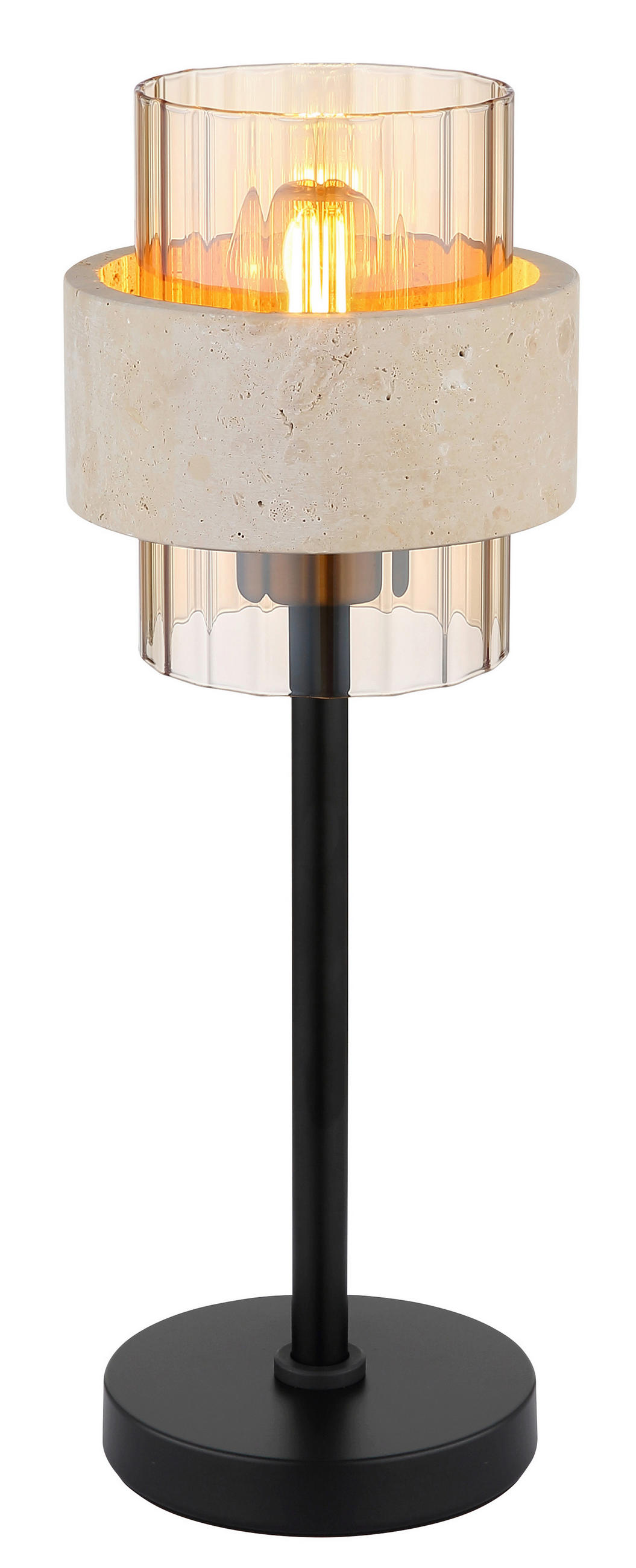 BORDSLAMPA Daren 13,5/38,5 cm   - orange/beige, Basics, metall/glas (13,5/38,5cm)