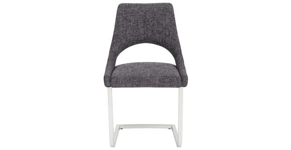 SCHWINGSTUHL Lederlook, Flachgewebe Anthrazit, Schwarz, Edelstahlfarben - Edelstahlfarben/Anthrazit, Design, Textil/Metall (50/87/60cm) - Dieter Knoll