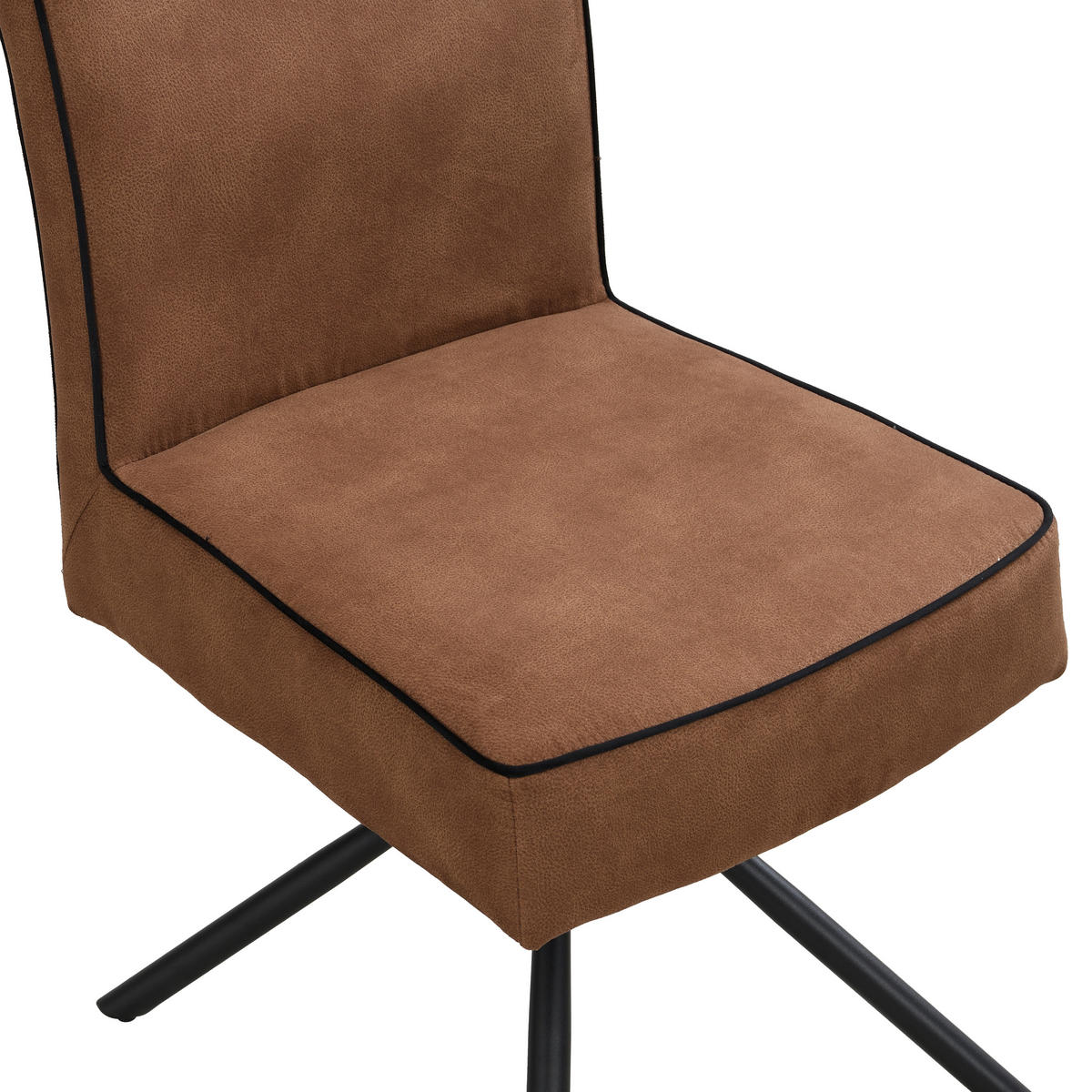 STUHL - Cognac/Schwarz, Design, Textil/Metall (46,5/91/62,5cm) - Ambia Home