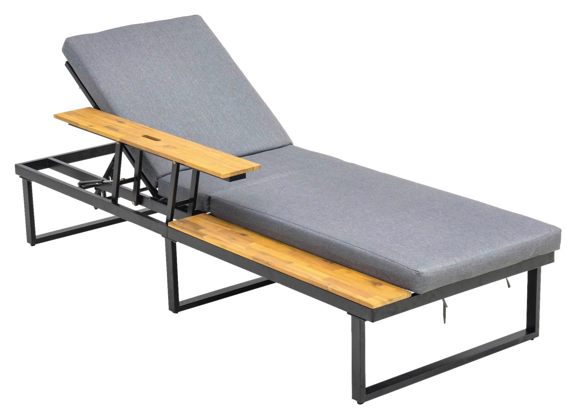 Sonnenliege Victoria Holz Metall, Mit Ablage