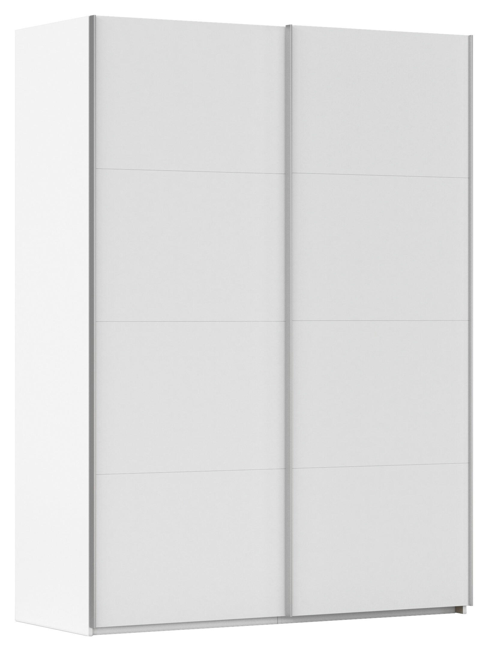 SCHWEBETÜRENSCHRANK 162/223/68 cm 2-türig Weiß  - Alufarben/Weiß, Basics, Holzwerkstoff/Metall (162/223/68cm) - Novel