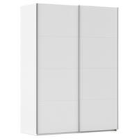 SCHWEBETÜRENSCHRANK 162/223/68 cm 2-türig Weiß  - Alufarben/Weiß, Basics, Holzwerkstoff/Metall (162/223/68cm) - Novel