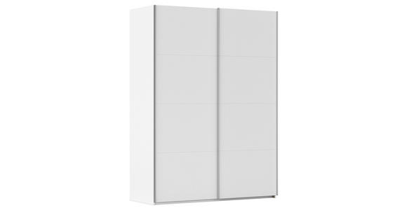 SCHWEBETÜRENSCHRANK 162/223/68 cm 2-türig Weiß  - Alufarben/Weiß, Basics, Holzwerkstoff/Metall (162/223/68cm) - Novel