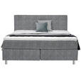 BOXSPRINGBETT 160/200 cm  in Grau  - Chromfarben/Grau, KONVENTIONELL, Kunststoff/Textil (160/200cm) - Voleo