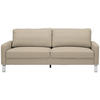 3-SITZER-SOFA in Echtleder Hellbraun  - Chromfarben/Hellbraun, Design, Leder/Metall (204/81/97cm) - Pure Home Lifestyle