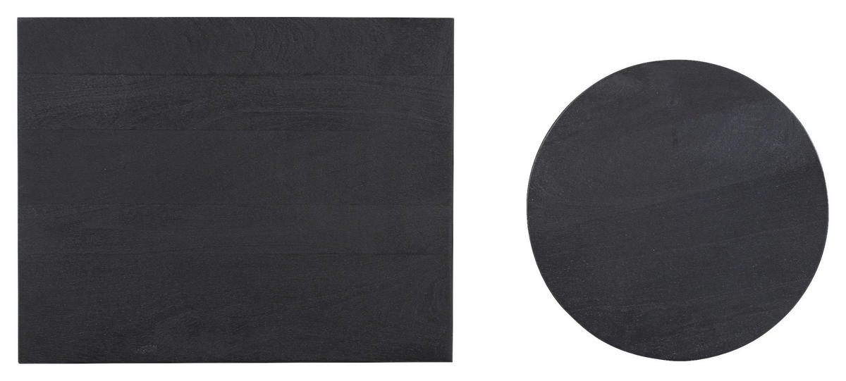 SADA PRÍRUČNÝCH STOLÍKOV, mangové drevo, čierna - čierna, Design, drevo (50/40/50cm) - Carryhome