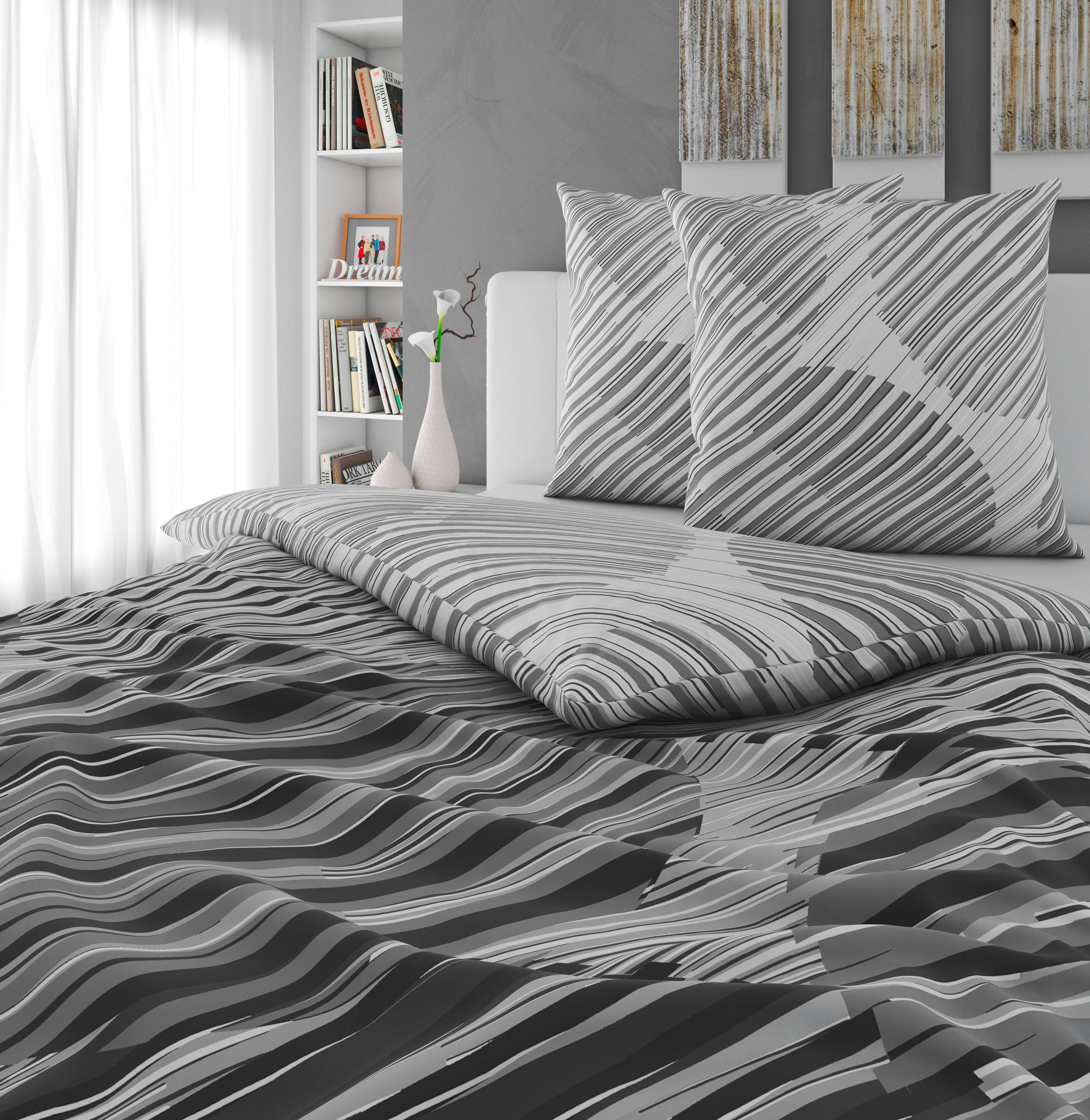 BETTWÄSCHE Renforcé 200/200 cm  - Grau, Textil (200/200cm) - Novel