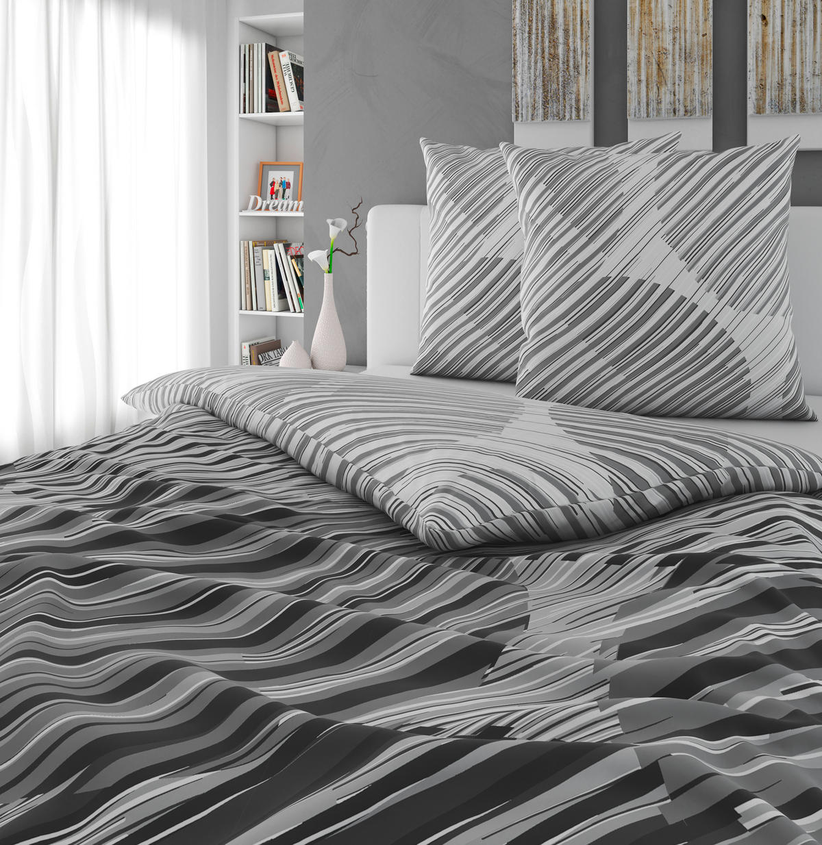 BETTWÄSCHE Renforcé 200/200 cm  - Grau, Textil (200/200cm) - Novel