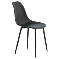 STUHL-SET 2 Stück  in Stahl matt  - Schwarz, Design, Kunststoff/Metall (45,5/81/58cm) - Livetastic