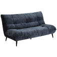 2-SITZER-SOFA in Mikrofaser Dunkelblau  - Schwarz/Dunkelblau, KONVENTIONELL, Textil/Metall (198/100/101cm) - Hom`in