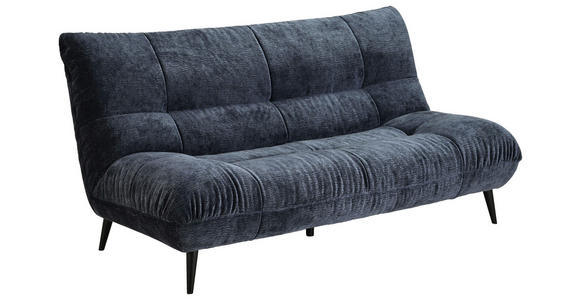 2-SITZER-SOFA in Mikrofaser Dunkelblau  - Schwarz/Dunkelblau, KONVENTIONELL, Textil/Metall (198/100/101cm) - Hom`in