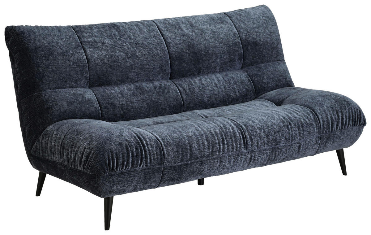 2-SITZER-SOFA in Mikrofaser Dunkelblau  - Schwarz/Dunkelblau, Konventionell, Textil/Metall (198/100/101cm) - MID.YOU