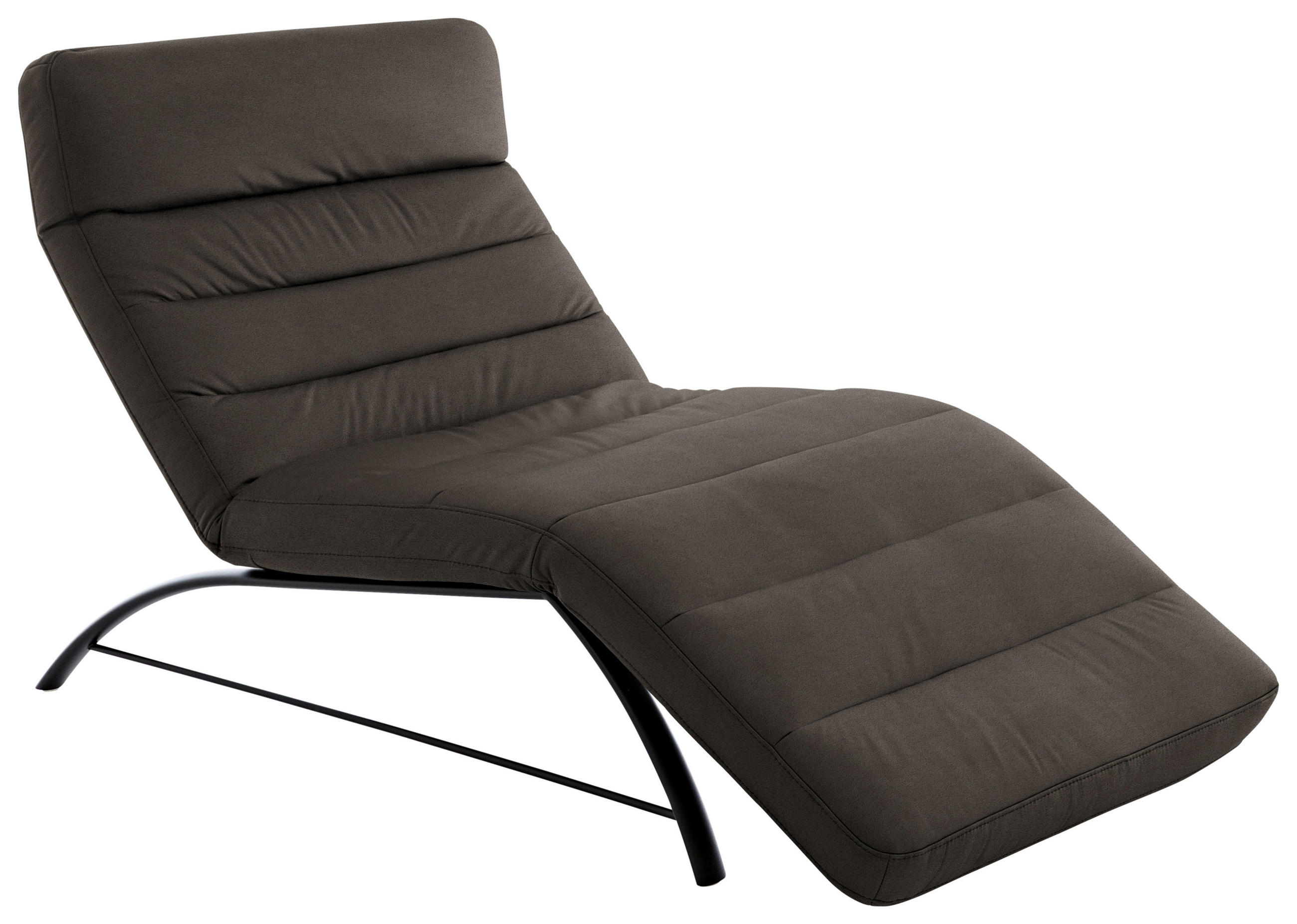 RELAXLIEGE Mikrofaser Mokka  - Schwarz/Mokka, Design, Textil/Metall (95/91/170cm) - Chilliano