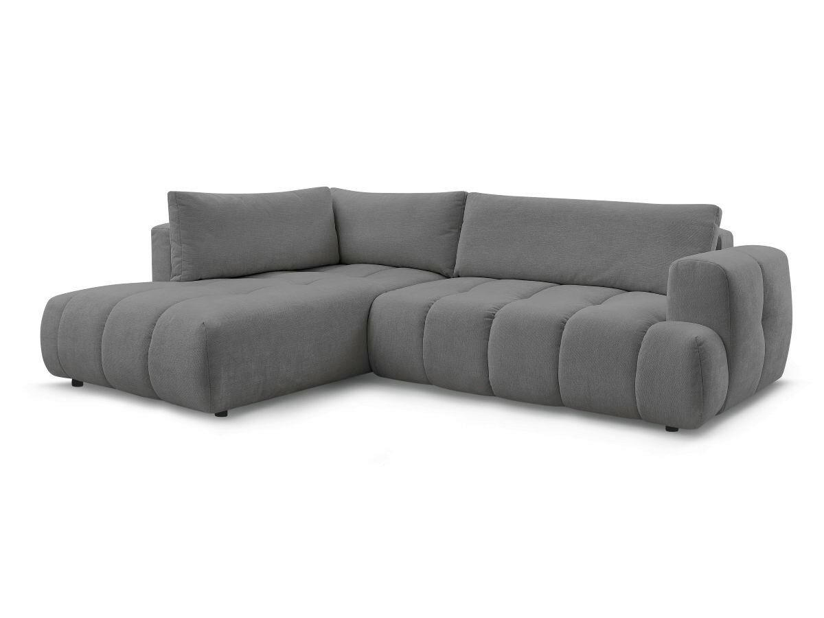 ECKSCHLAFSOFA FUJI Leinenoptik Dunkelgrau  inkl.  - Dunkelgrau/Schwarz, MODERN, Kunststoff/Textil (204/282cm)