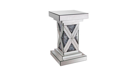 BEISTELLTISCH in Glas, Holzwerkstoff 30,8/51/30,8 cm - Silberfarben, Trend, Glas/Holzwerkstoff (30,8/51/30,8cm) - Ambia Home