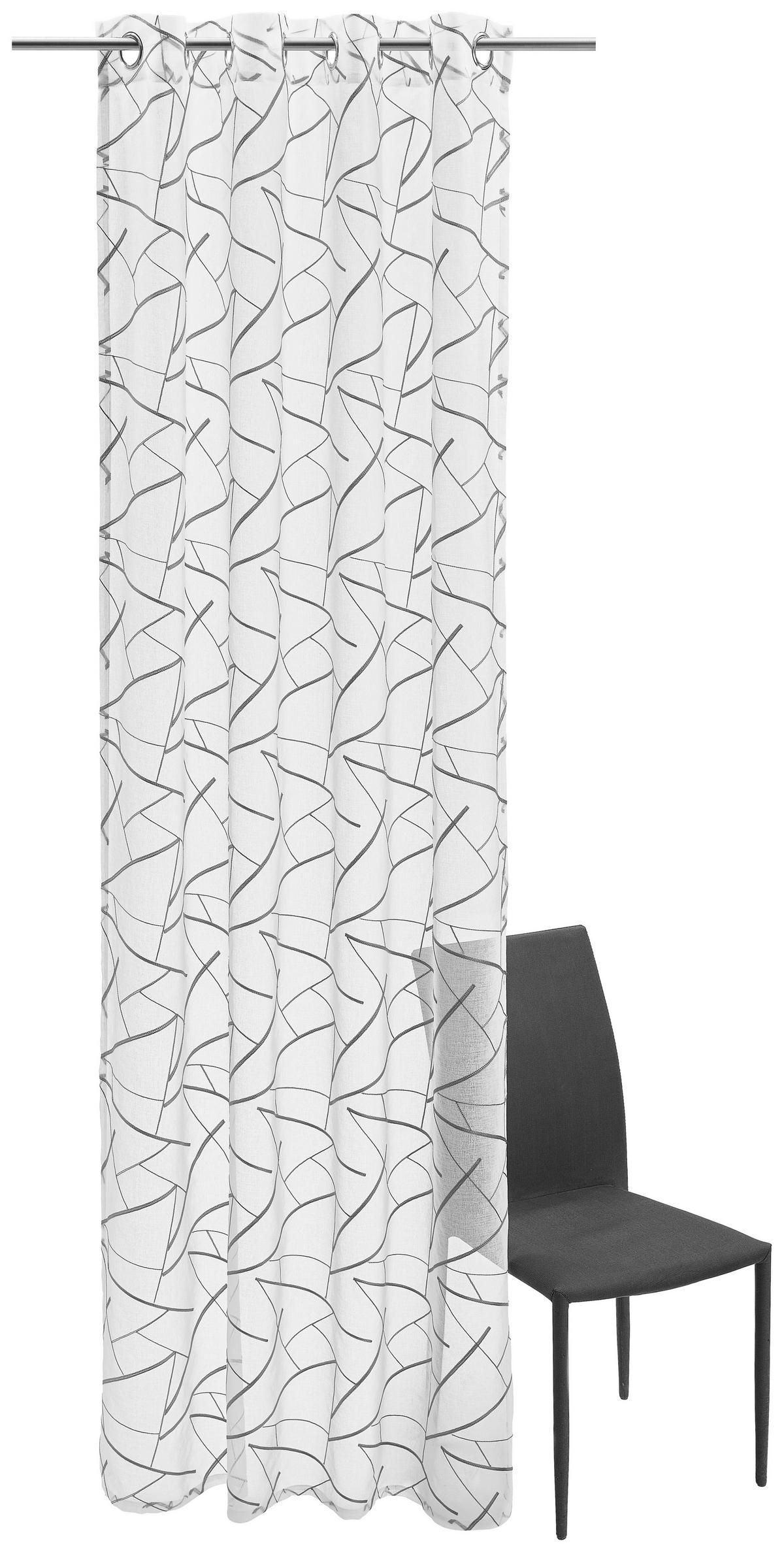 ÖSENSCHAL GRAPHIK halbtransparent 140/245 cm   - Grau, Design, Textil (140/245cm) - Esposa