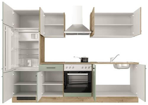 KUCHYNSKÁ LINKA CARA - čierna/zelená, Modern, kov/kompozitné drevo (270cm) - FlexWell