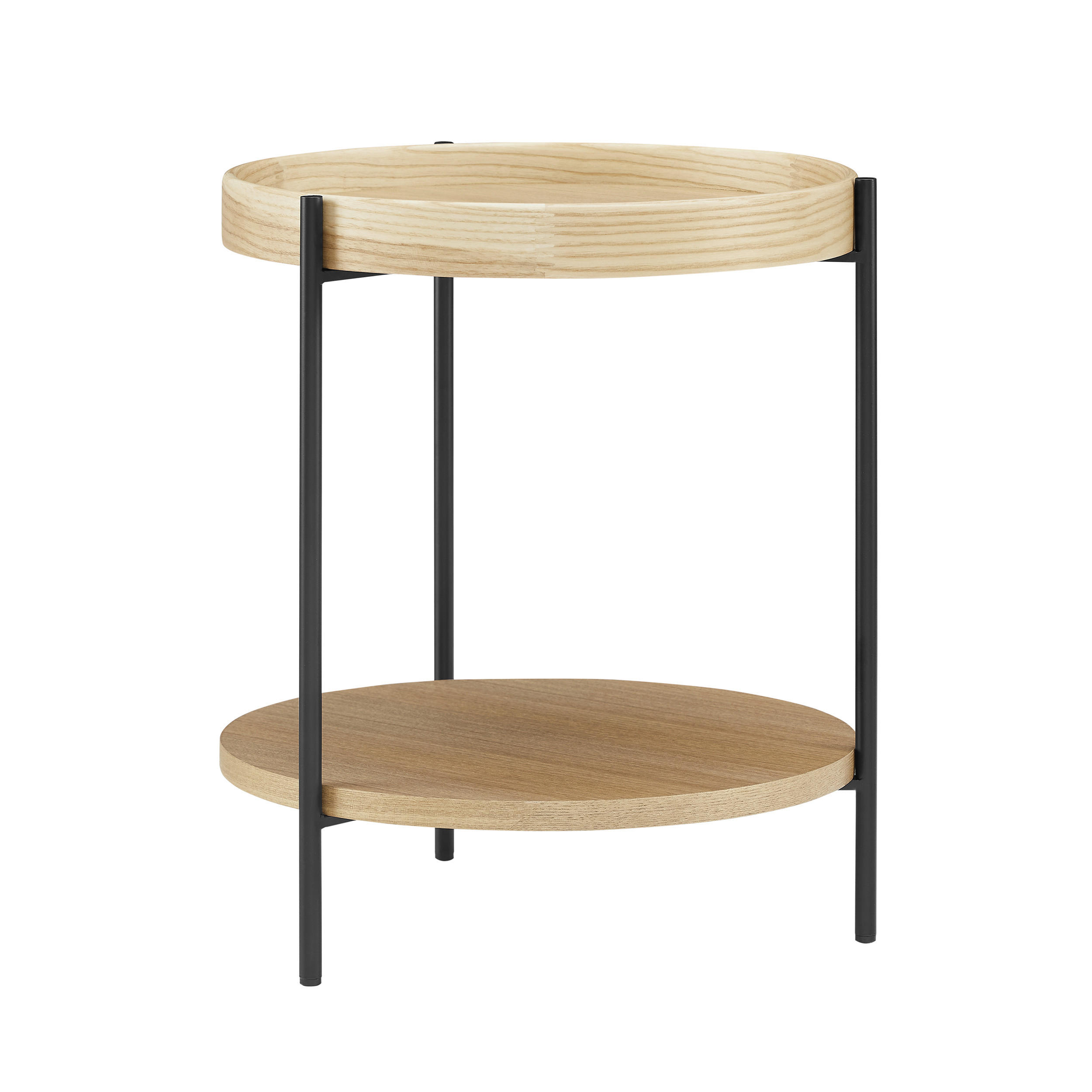BEISTELLTISCH in Holzwerkstoff 44/44/49 cm  - Eichefarben/Schwarz, Design, Holzwerkstoff/Metall (44/44/49cm) - Livetastic