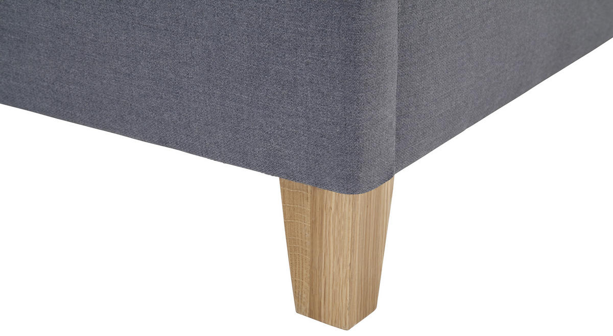 POLSTERBETT 180/200 cm  Grau  - Eichefarben/Grau, Design, Holz/Textil (180/200cm) - Livetastic