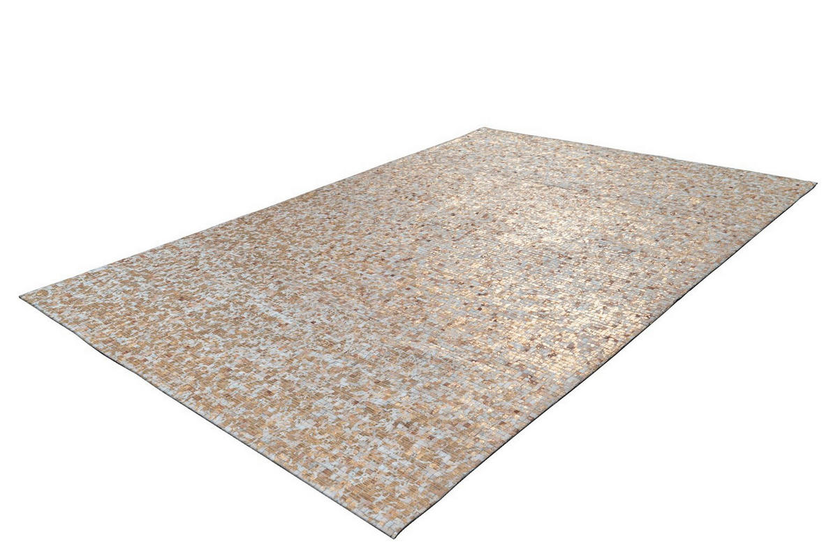 FLACHWEBETEPPICH 80/150 cm Finish 125 Beige / Gold Goldfarben, Beige  - Beige/Goldfarben, Basics, Leder/Textil (80/150cm) - Novel