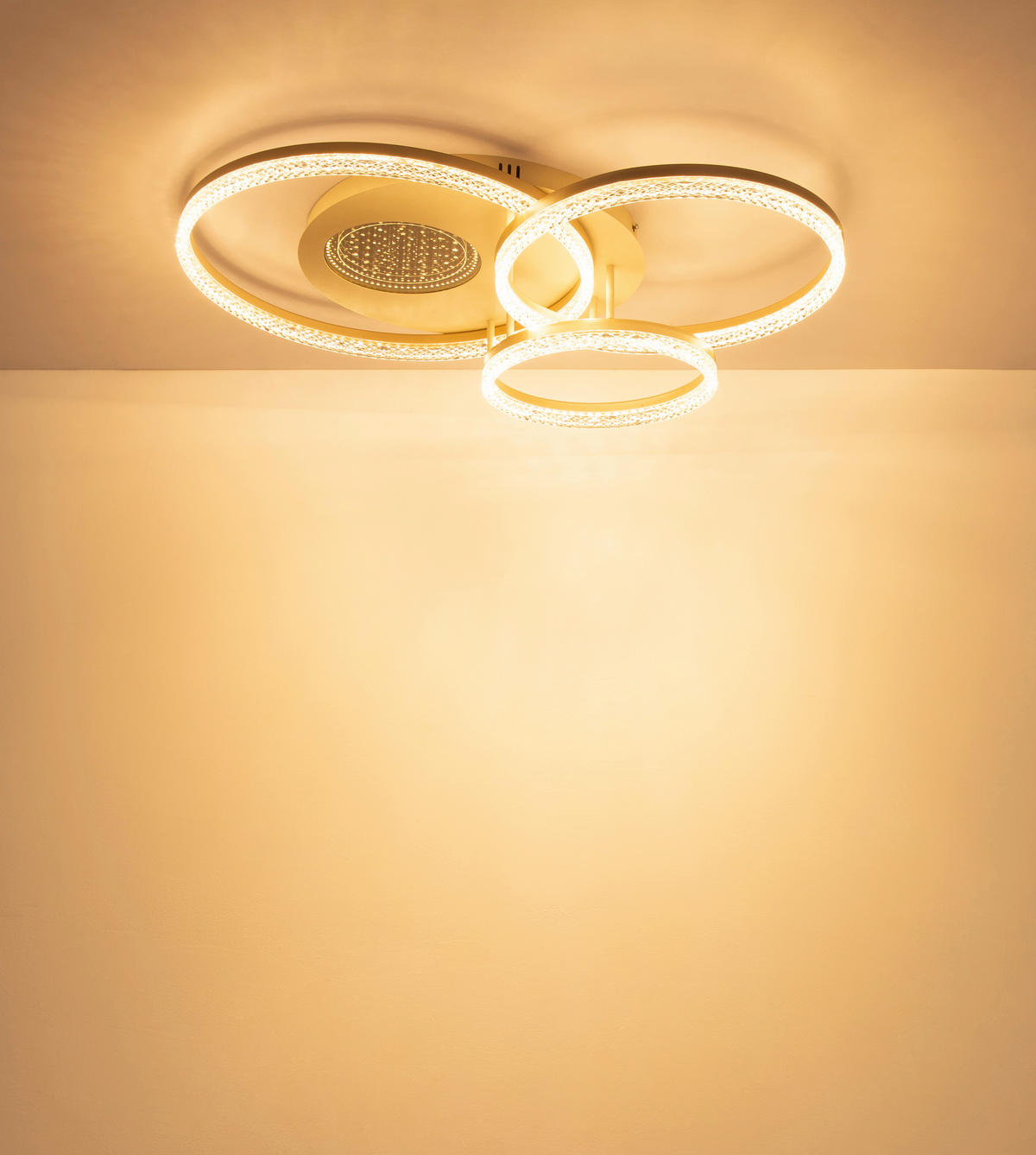 LED-DECKENLEUCHTE Sanford 78/60/14 cm  - Sandfarben/Klar, Design, Kunststoff/Metall (78/60/14cm) - Globo