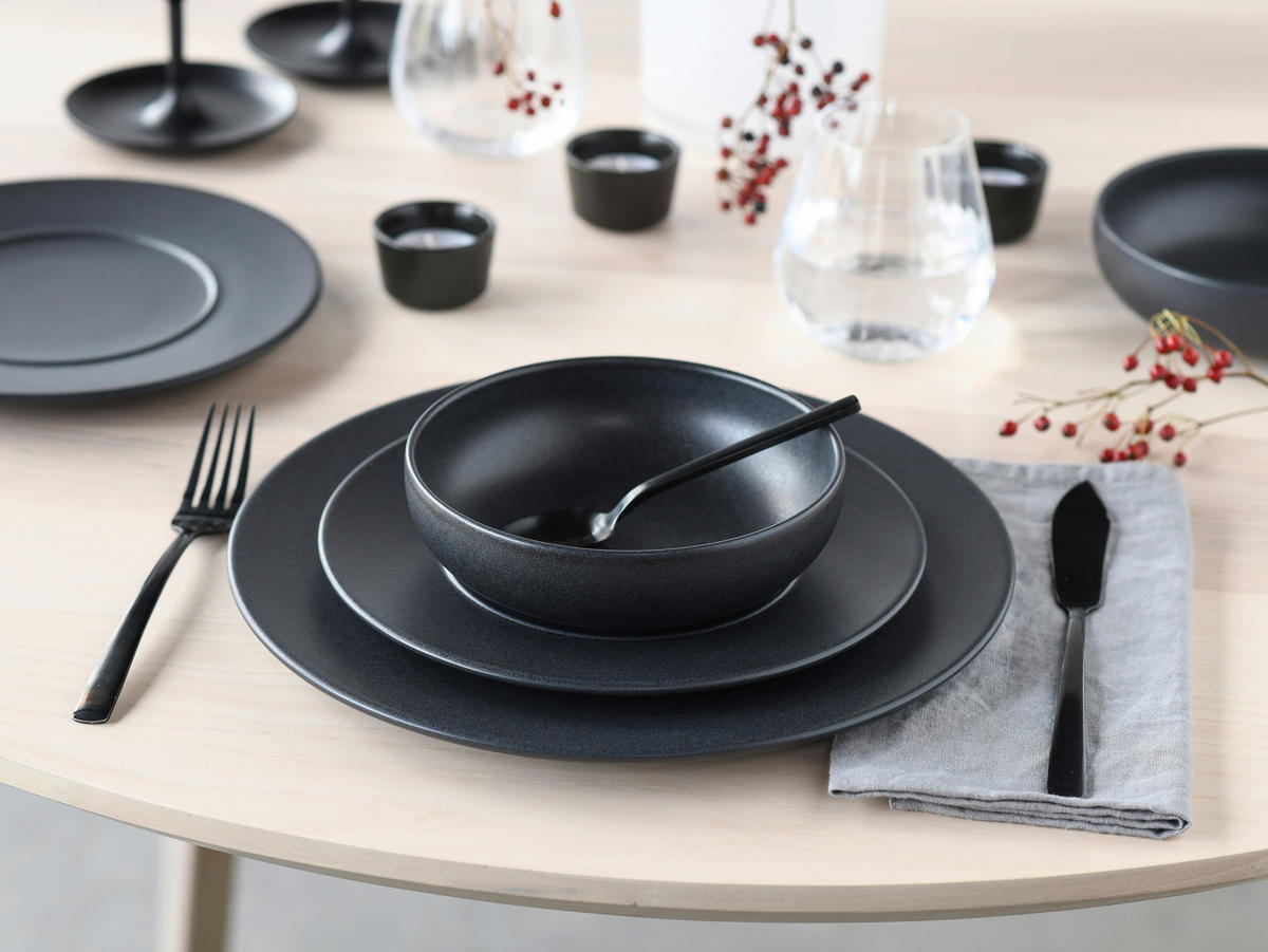 SERVIS Unico Schwarz 16 delar  - svart, Basics, keramik - Creatable