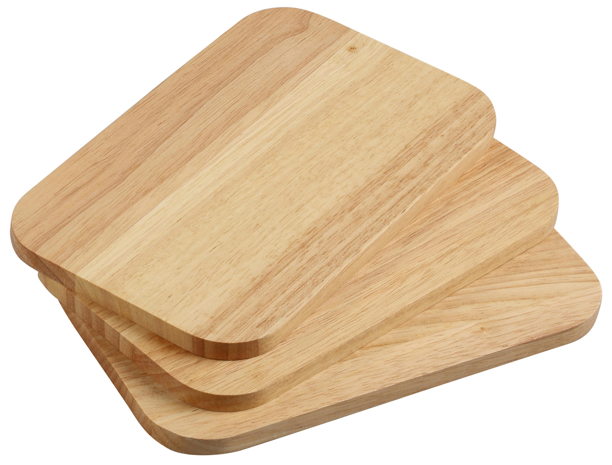 SCHNEIDEBRETT-SET Holz Kautschukholz  - Naturfarben, Basics, Holz (22,0/14,0/3,0cm) - Kesper