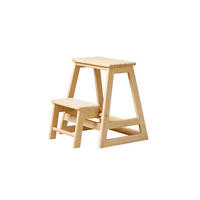 TRITTHOCKER SKALA  - Hellbraun, Natur, Holz (45,5/49/39cm) - Gardenson