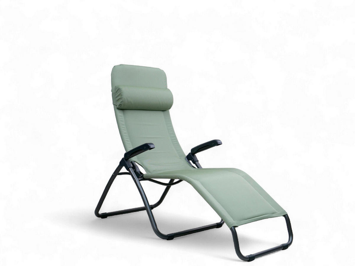 BÄDERLIEGE 69/118/185 cm  - Anthrazit/Grün, KONVENTIONELL, Textil/Metall (69/118/185cm)