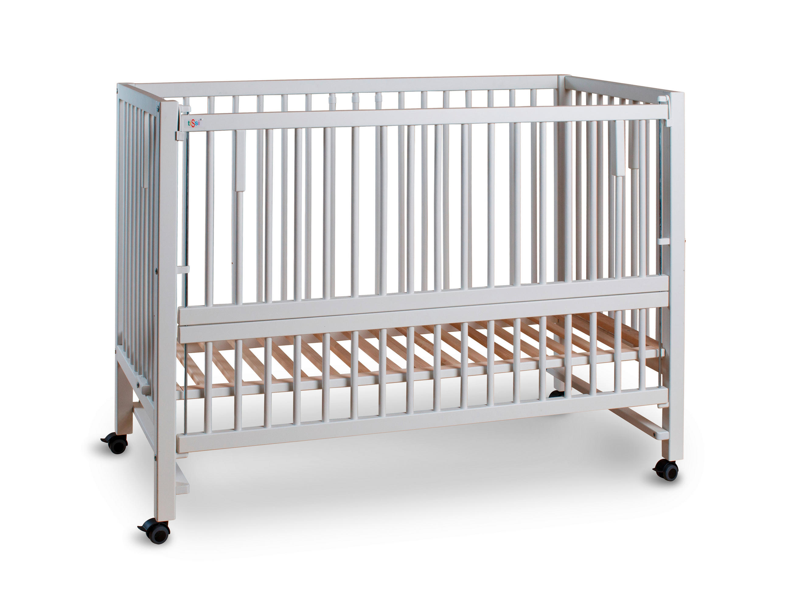 BEISTELLBETT Hajo  - Weiß, Basics, Holz (124/90/64cm) - tiSsi