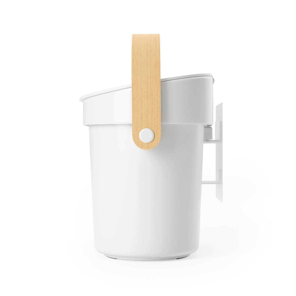 KOŠARA ZA KOMPOST     - bijela/prirodne boje, Basics, drvo/plastika (17/27/20cm) - Umbra