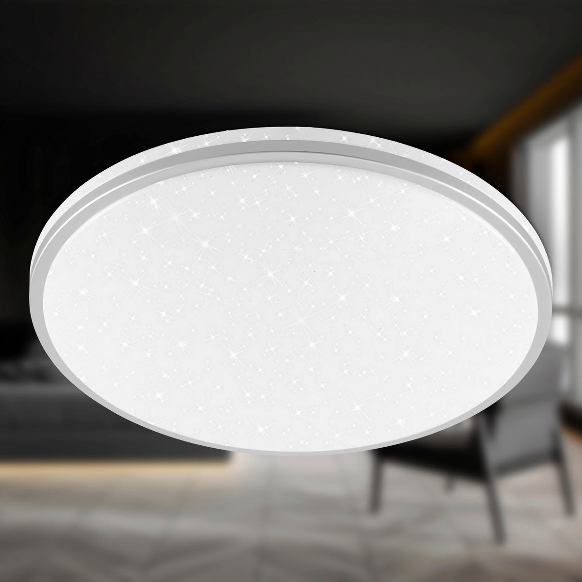 STROPNA LED-SVETILKA   //4000 K// - barve kroma/bela, Basics, umetna masa (33/6cm)