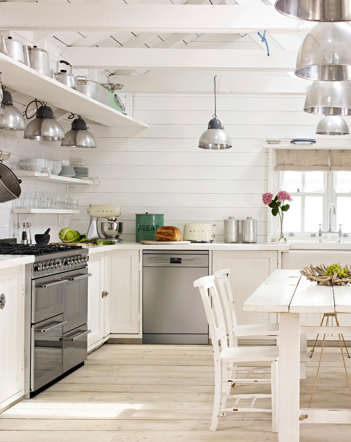 KÜCHENMASCHINE 50'S STYLE SMF02CREU  - Creme/Alufarben, Basics, Metall (40,2/37,8/22,1cm) - SMEG