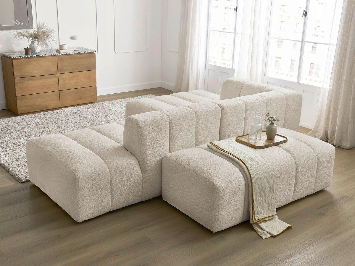 ECKSOFA  ANNECY Beige Bouclé  - Beige/Schwarz, MODERN, Kunststoff/Textil (170/262cm)