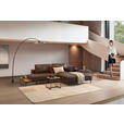 ECKSOFA in Echtleder Dunkelbraun  304/201 cm  - Dunkelbraun/Schwarz, Design, Leder/Metall (304/201cm) - Emilio Belluti